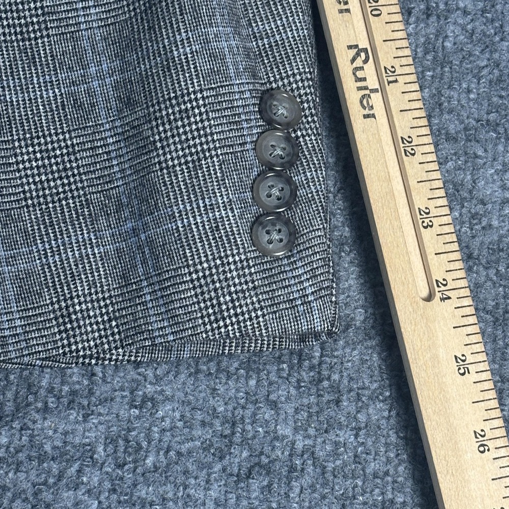 Ermenegildo Zegna Sport Coat Mens 42R Gray Glen Plaid Wool Cashmere 2 Button - Picture 13 of 16
